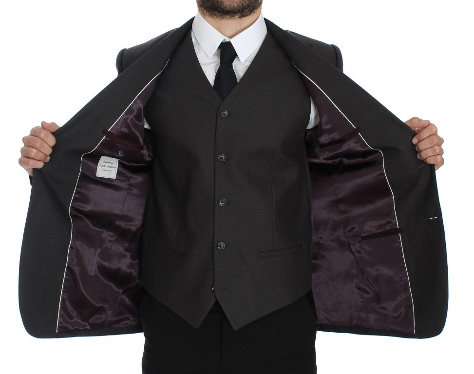 Blazer y chaleco elegantes de lino gris de corte entallado