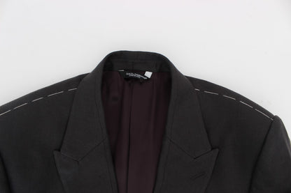 Blazer y chaleco elegantes de lino gris de corte entallado