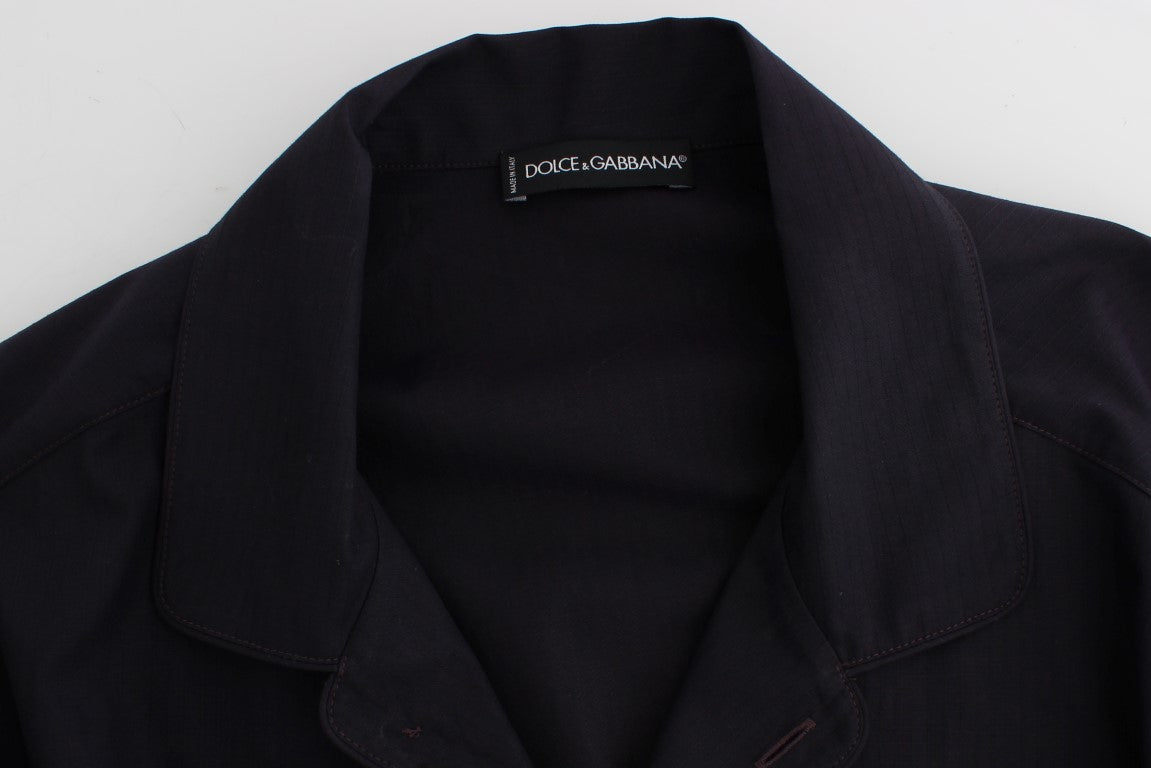 Camisón elegante de algodón a rayas moradas