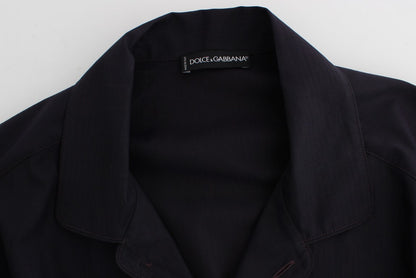 Camisón elegante de algodón a rayas moradas