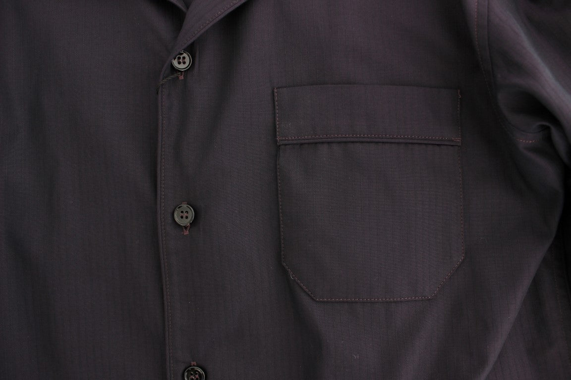 Camisón elegante de algodón a rayas moradas