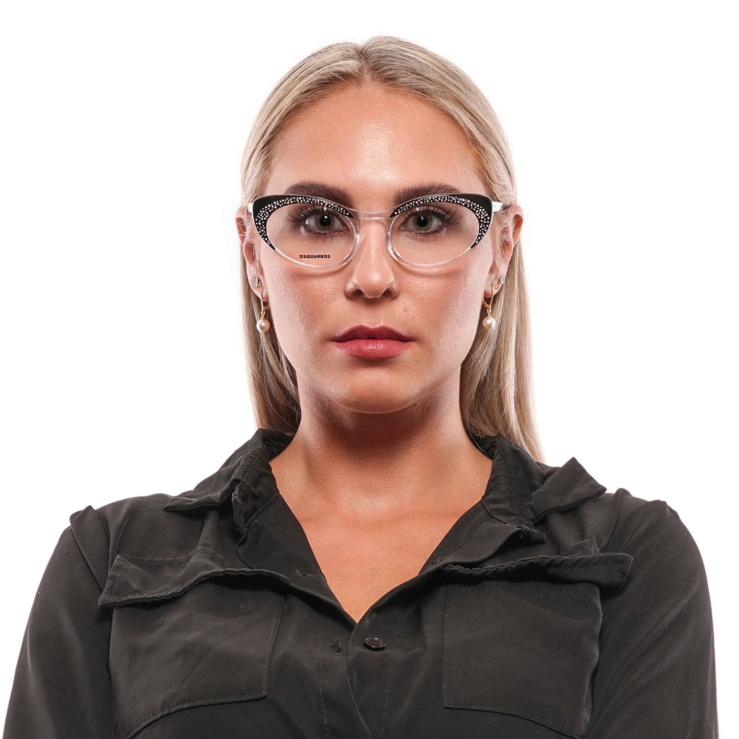 Gafas de diseño elegantes de montura completa en negro