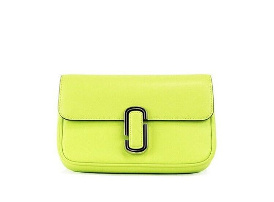Bolso bandolera de piel lisa verde brillante de J Marc