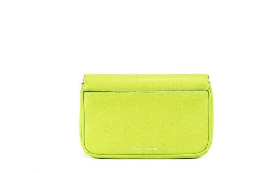 Bolso bandolera de piel lisa verde brillante de J Marc