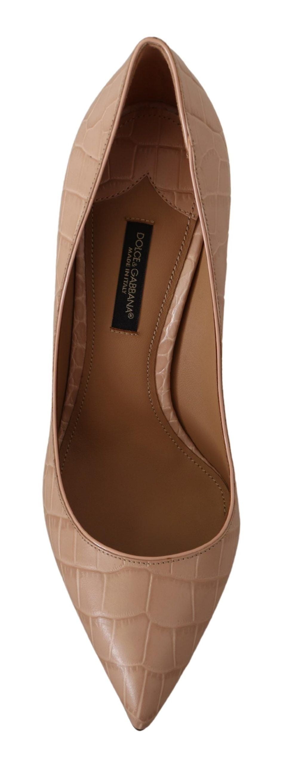 Elegantes zapatos de tacón bajo de piel color piel