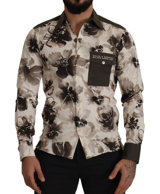 Camisa informal de algodón con estampado floral