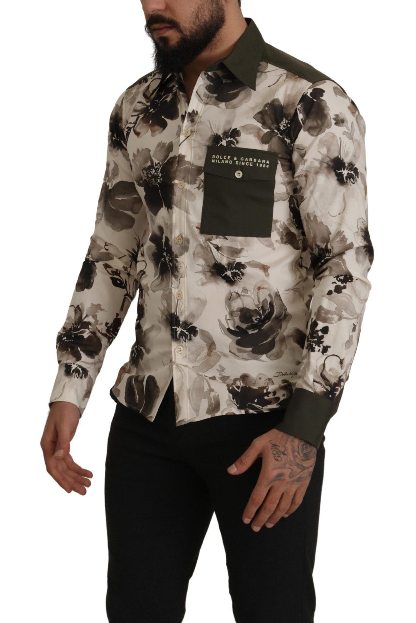 Camisa informal de algodón con estampado floral