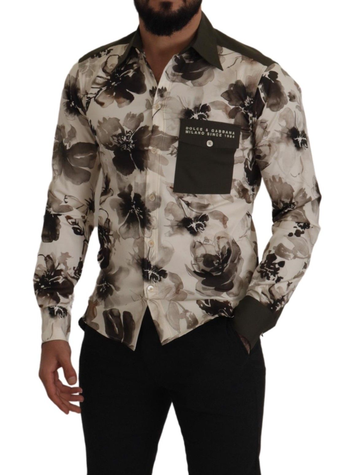 Camisa informal de algodón con estampado floral