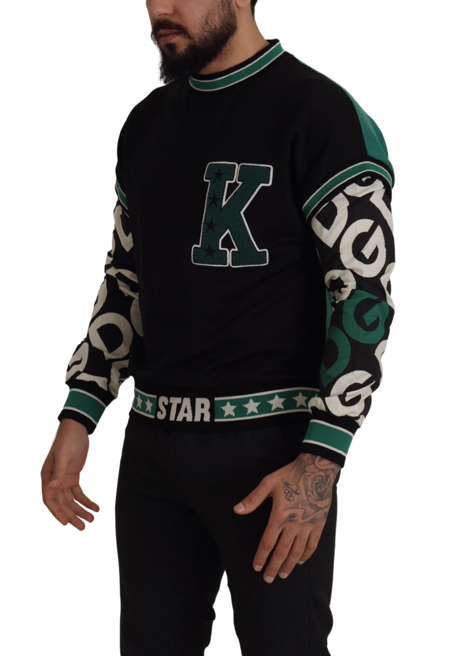 Suéter de cuello redondo Regal - Negro y verde