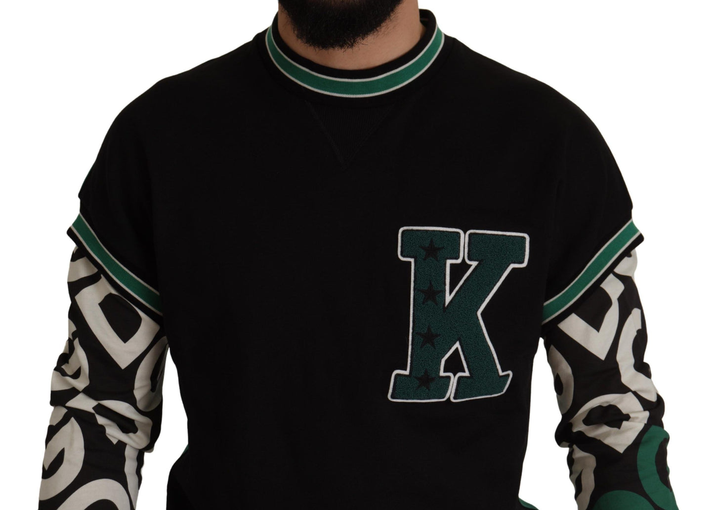 Suéter de cuello redondo Regal - Negro y verde