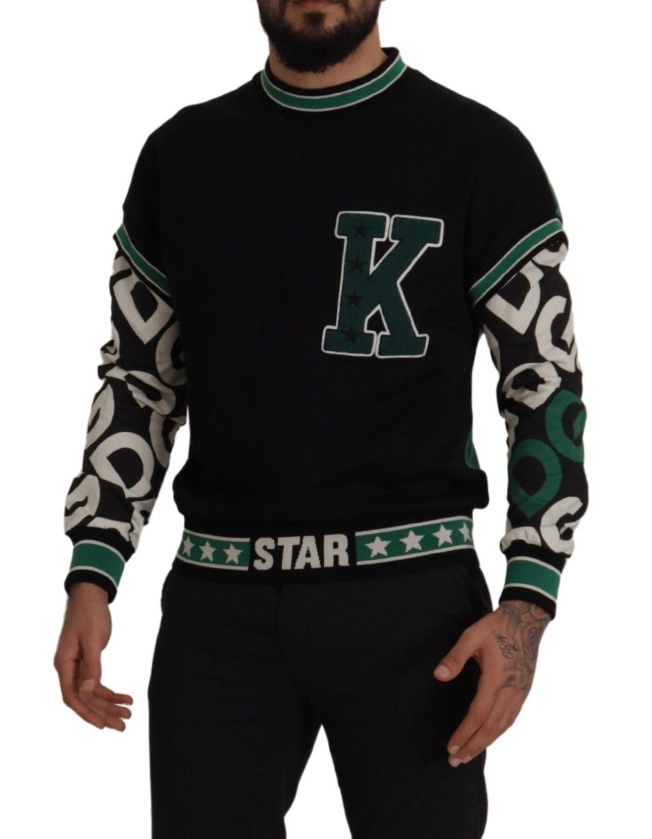 Suéter de cuello redondo Regal - Negro y verde