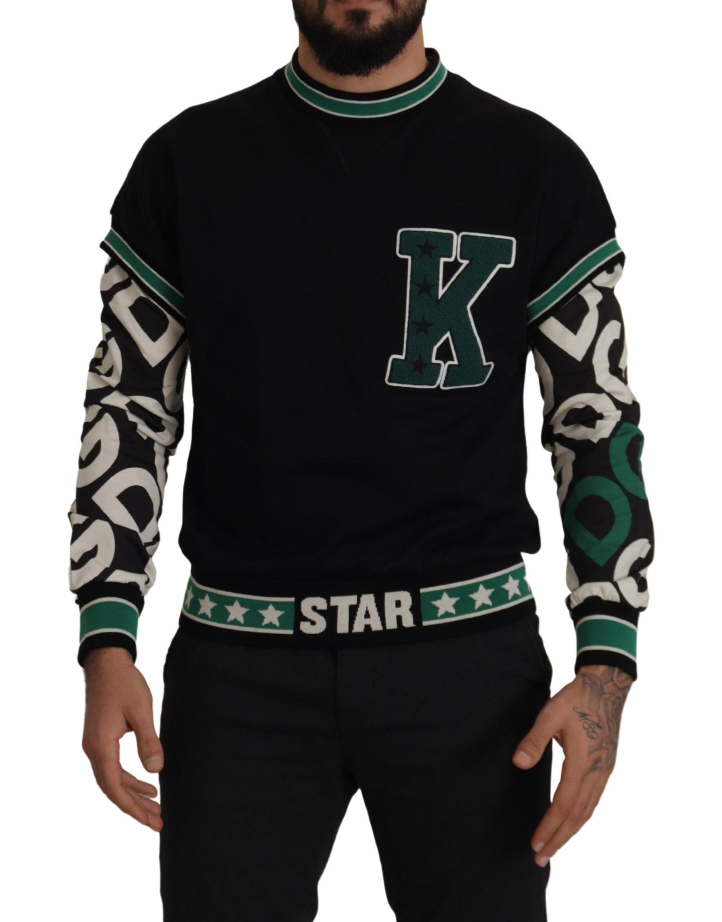 Suéter de cuello redondo Regal - Negro y verde