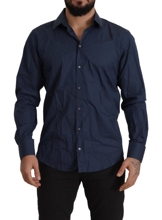 Camisa de vestir azul Martini de corte entallado y elegante