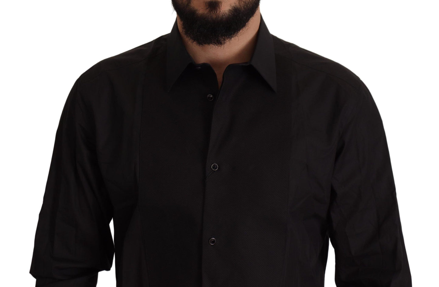 Camisa de esmoquin negra elegante - Corte entallado