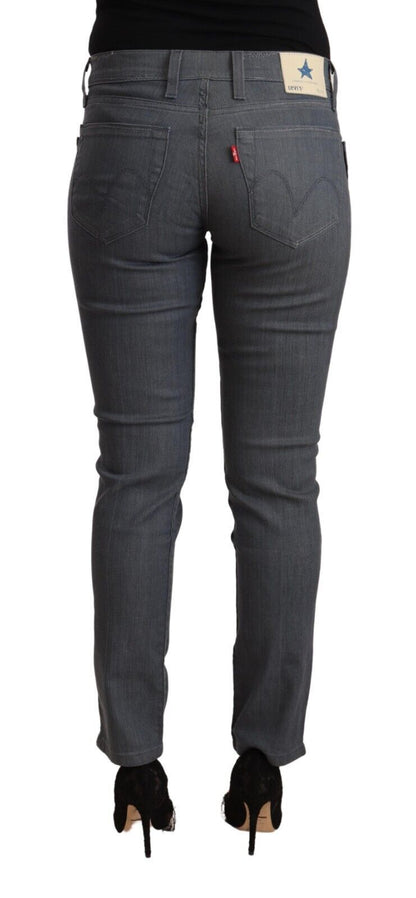 Delicias de mezclilla gris de corte entallado y elegante