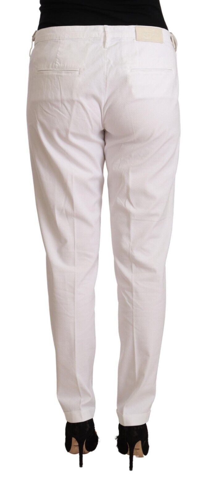 Pantalones elegantes de cintura media y corte cónico