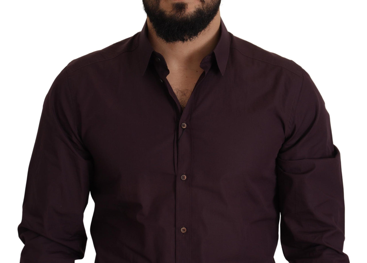Camisa de vestir ajustada de color morado real