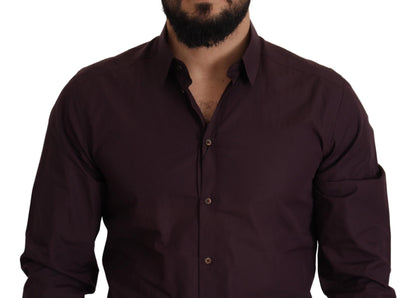 Camisa de vestir ajustada de color morado real