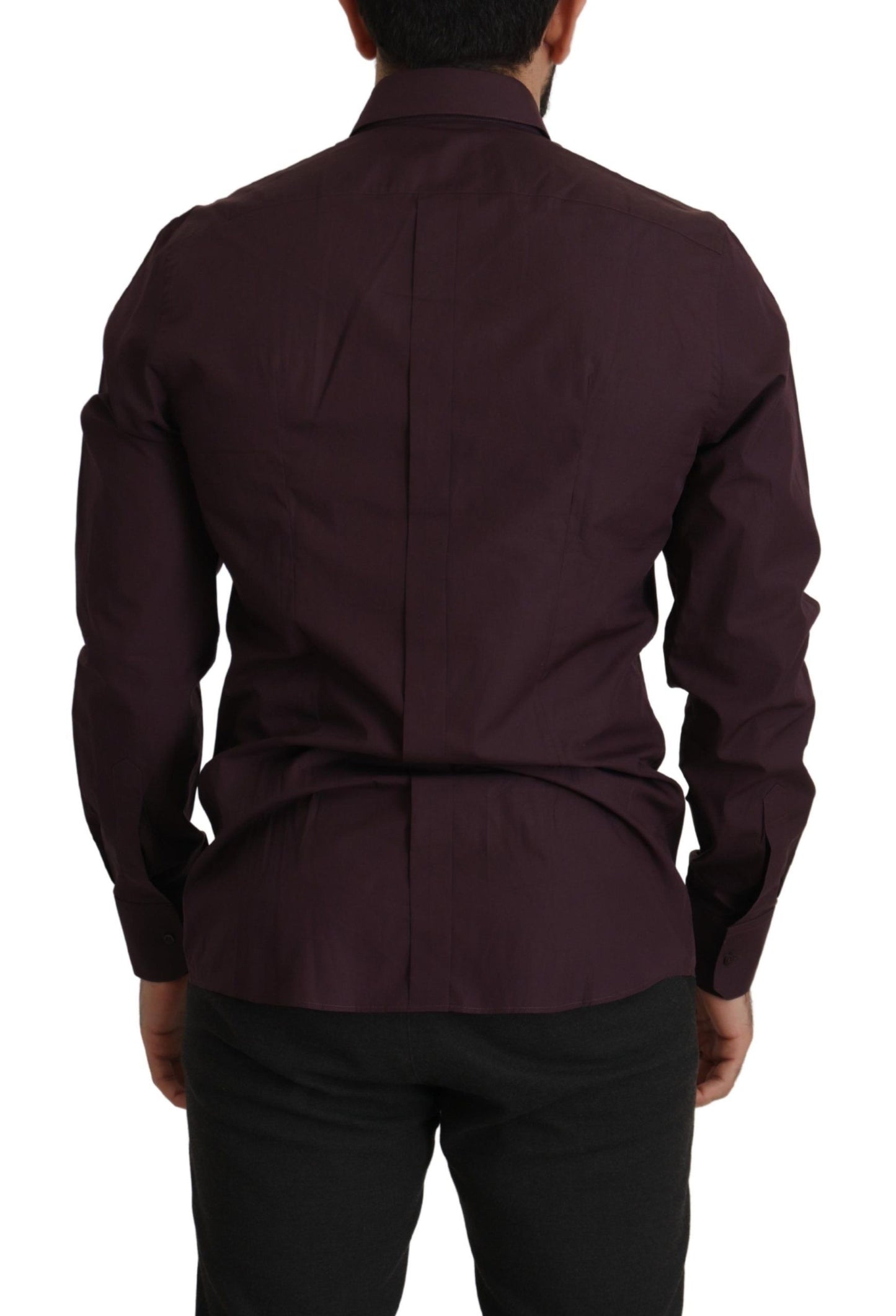 Camisa de vestir ajustada de color morado real