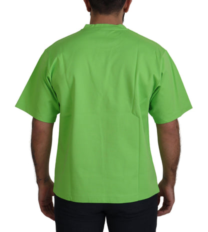 Camiseta verde chic de manga corta y cuello redondo