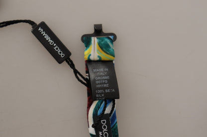 Elegante pajarita de seda con estampado de mayólica
