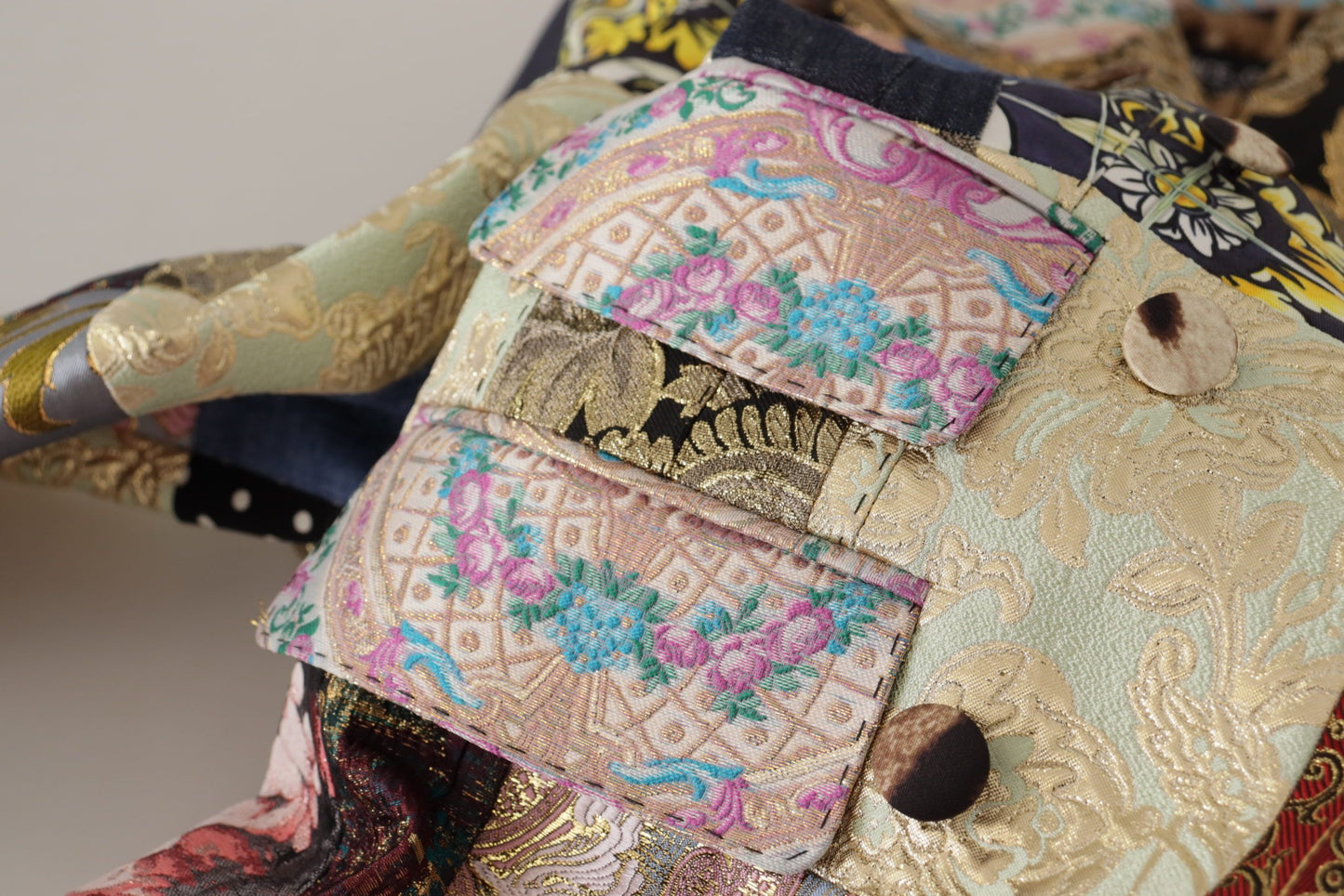Elegante chaqueta blazer de patchwork multicolor