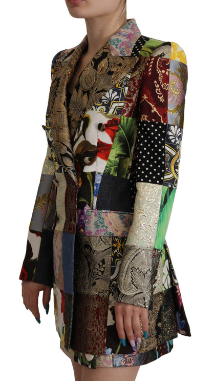 Elegante chaqueta blazer de patchwork multicolor
