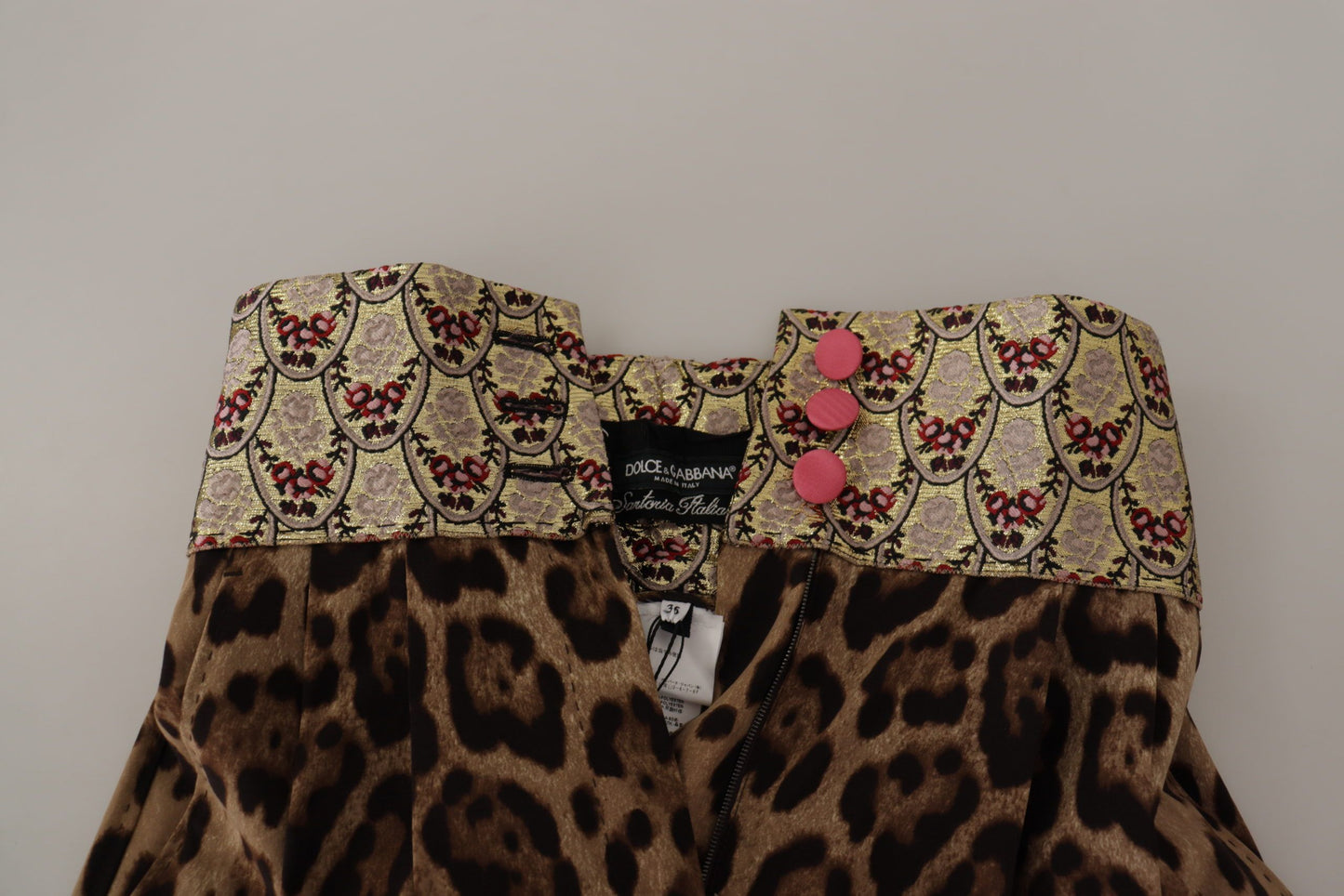 Pantalones de jacquard de leopardo con cintura alta