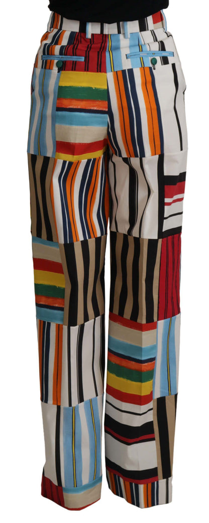 Pantalones elegantes de rayas de cintura alta
