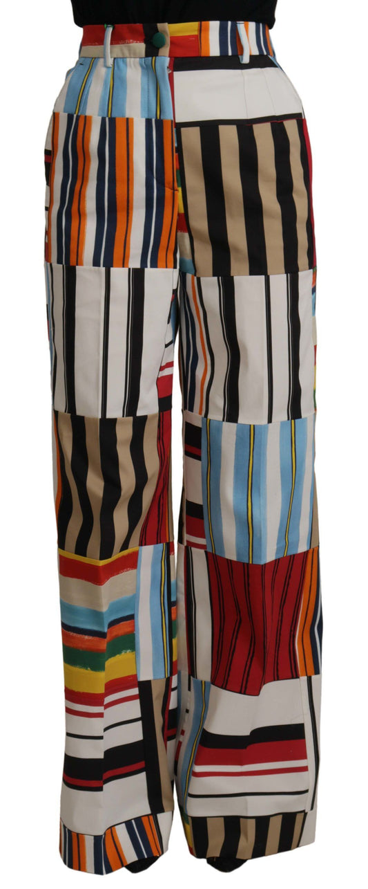 Pantalones elegantes de rayas de cintura alta