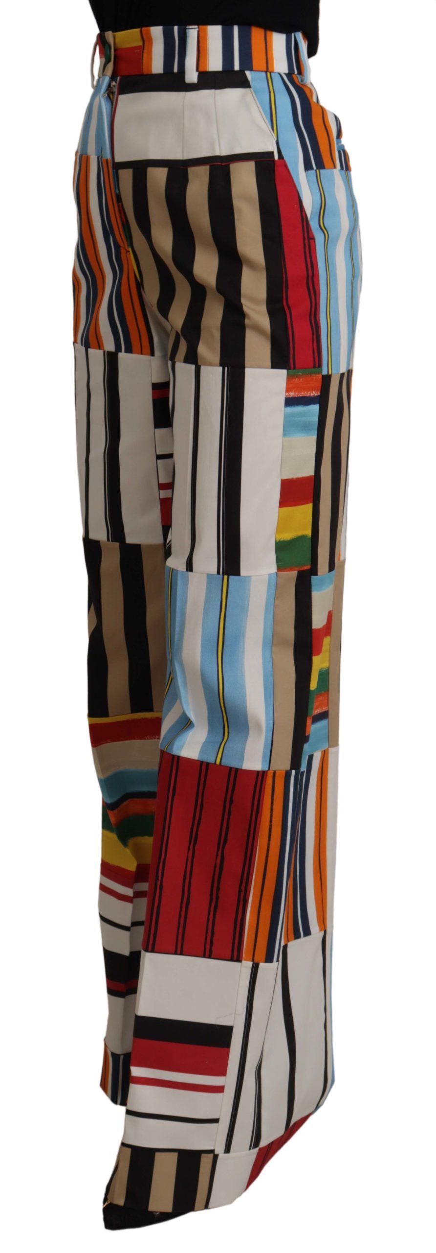 Pantalones elegantes de rayas de cintura alta