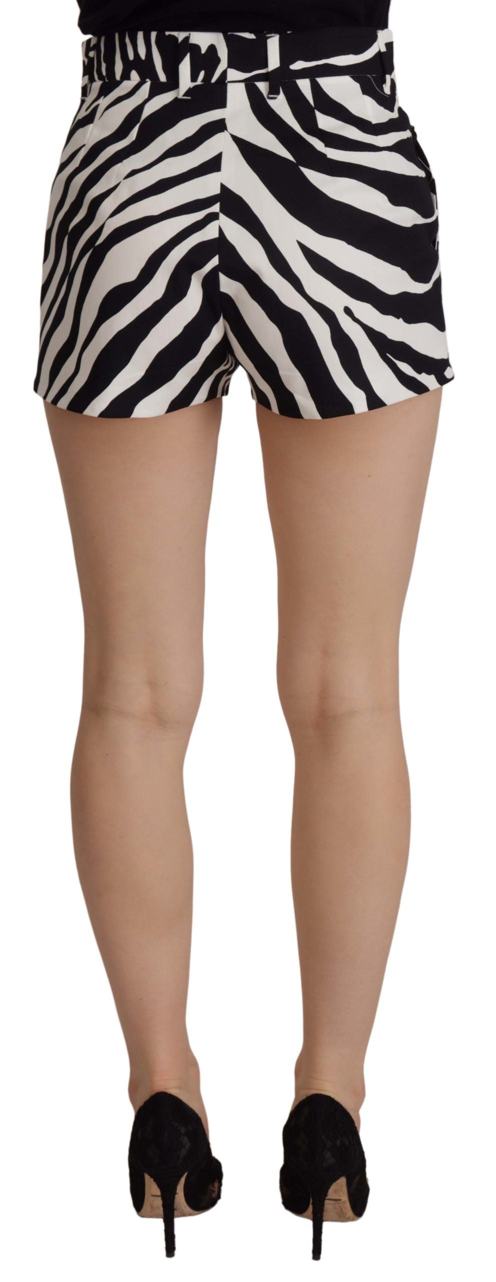 Pantalones cortos de cintura media con estampado de cebra