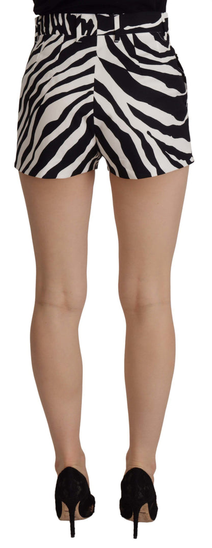 Pantalones cortos de cintura media con estampado de cebra