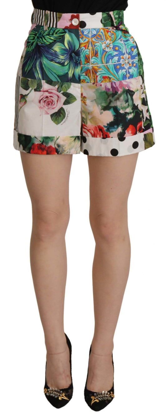 Pantalones cortos de cintura alta con estampado floral