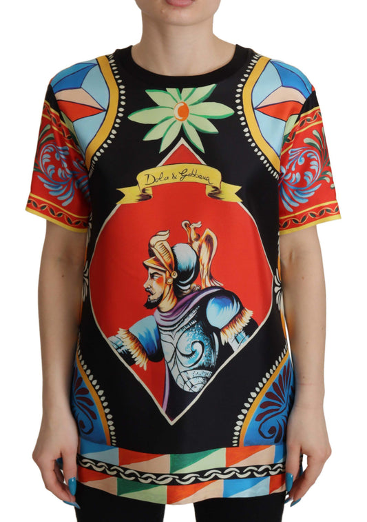 Glamorosa blusa de seda multicolor