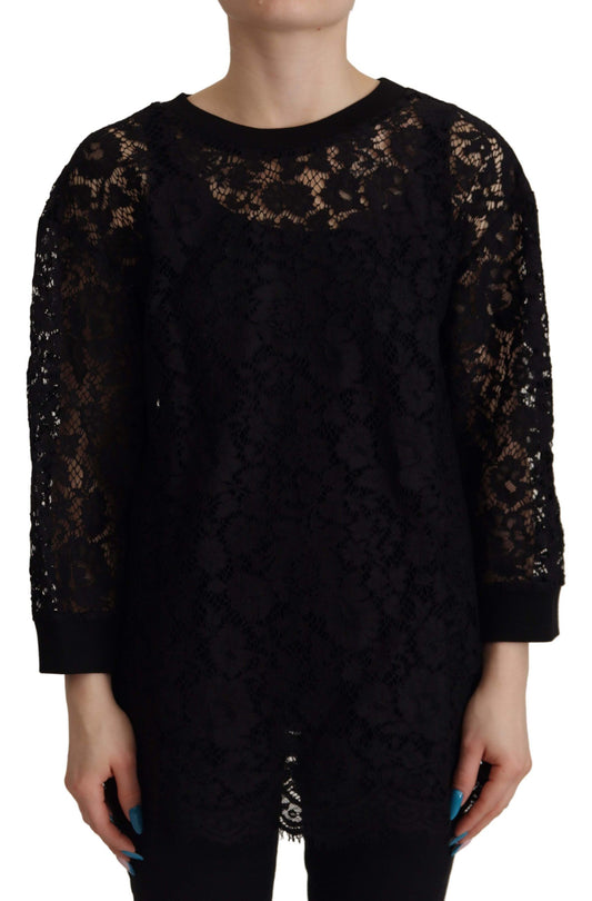 Elegante blusa negra de manga larga