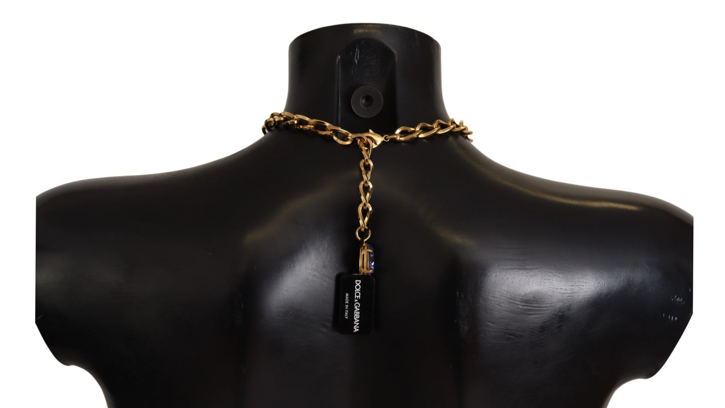 Elegante collar con declaración de cristal floral