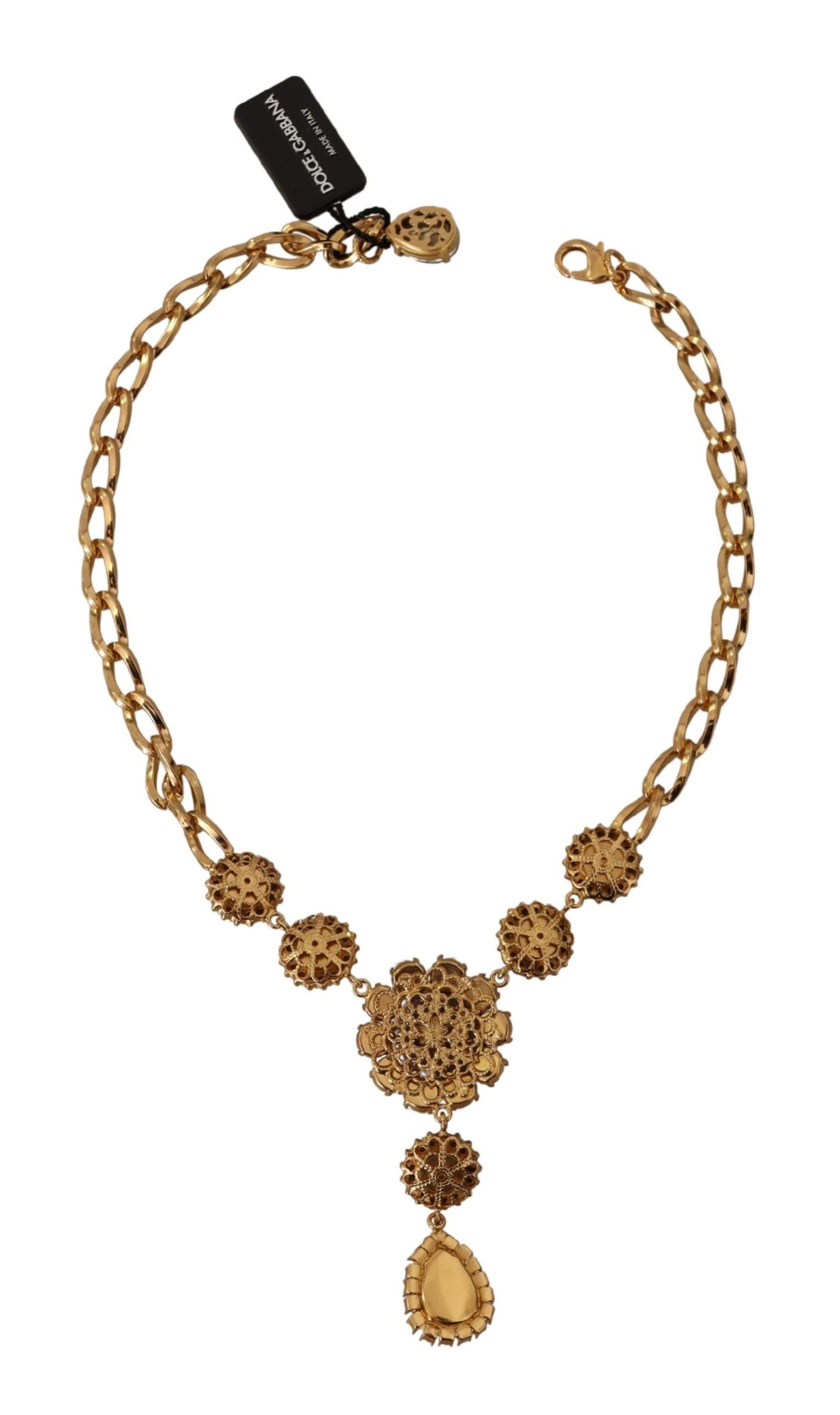 Elegante collar con declaración de cristal floral