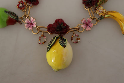 Elegante collar dorado con fruta siciliana