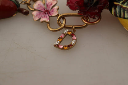 Elegante collar dorado con fruta siciliana