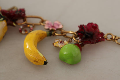 Elegante collar dorado con fruta siciliana