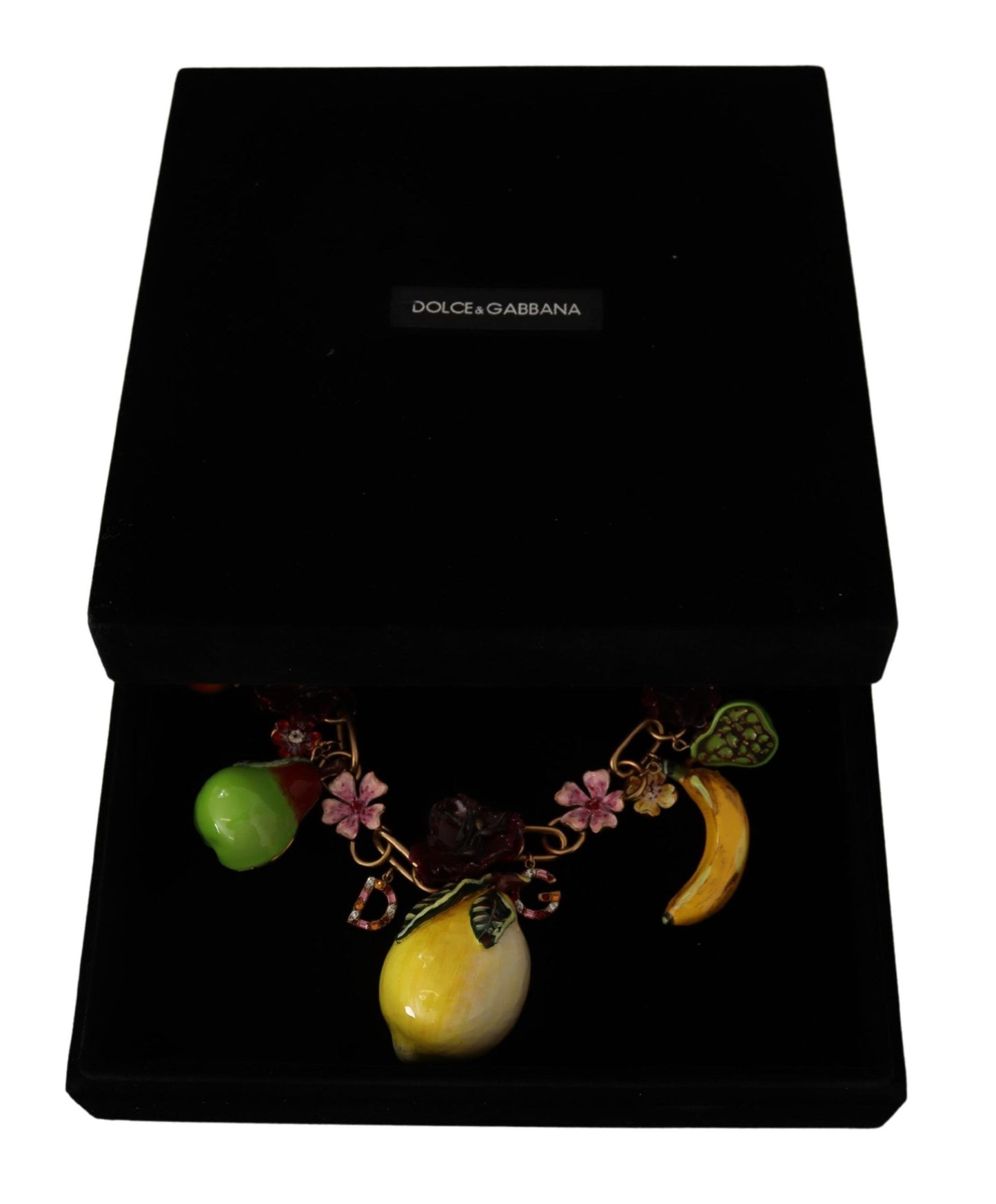 Elegante collar dorado con fruta siciliana