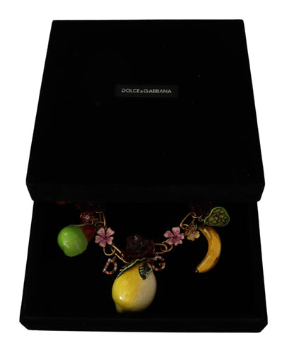Elegante collar dorado con fruta siciliana