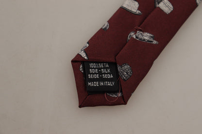 Corbata de seda elegante color granate