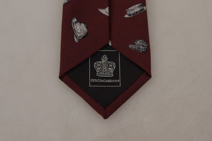 Corbata de seda elegante color granate