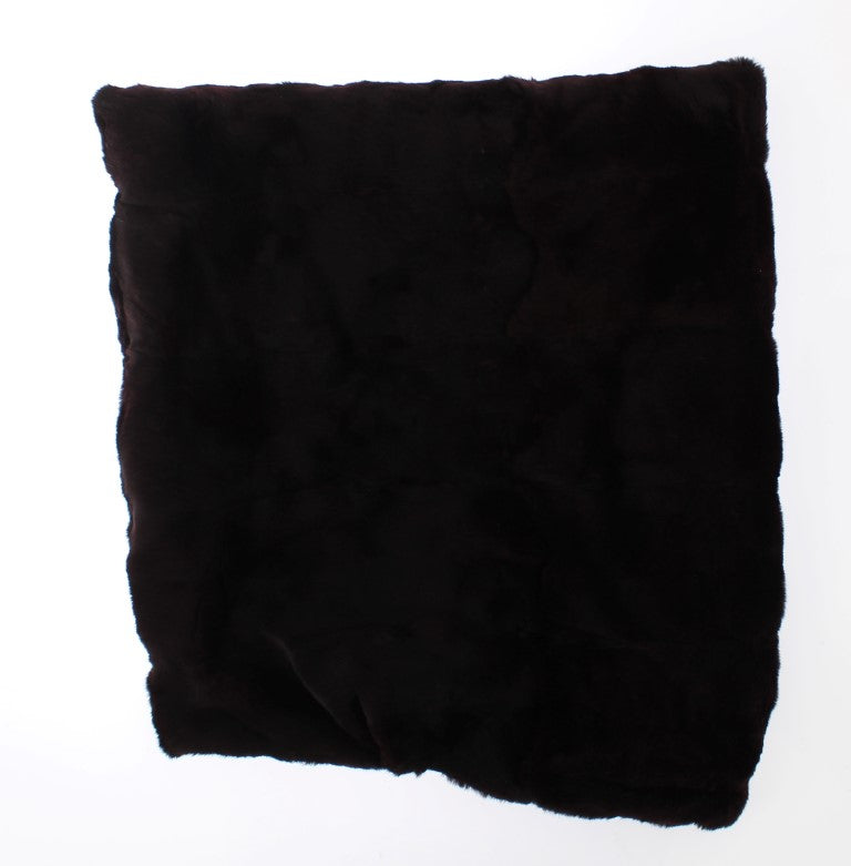 Bufanda exclusiva con capucha de piel de comadreja morada