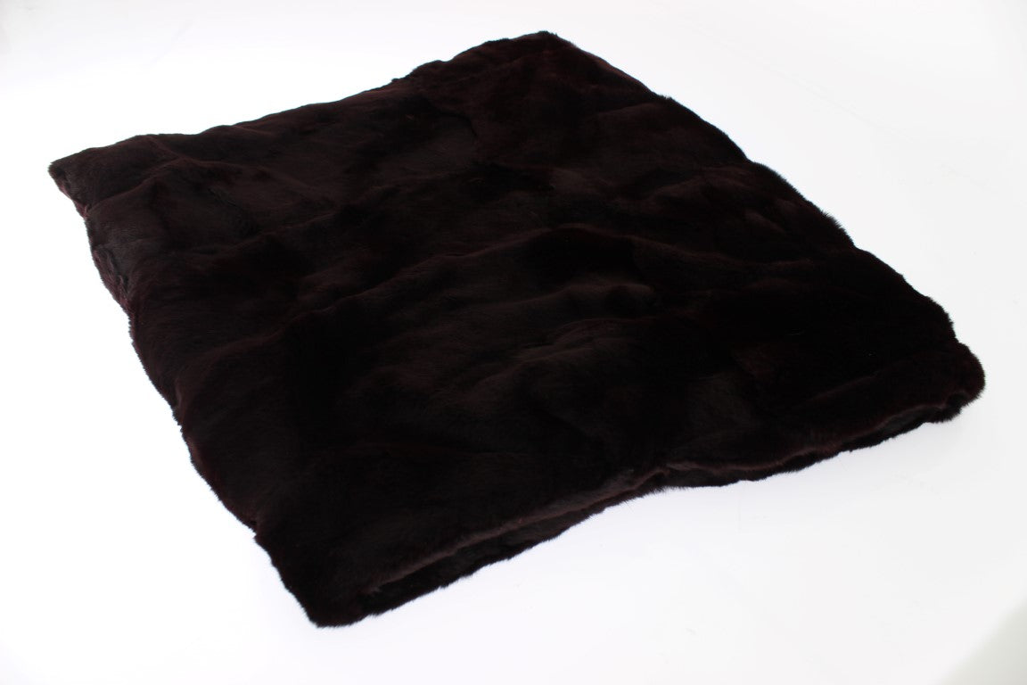 Bufanda exclusiva con capucha de piel de comadreja morada