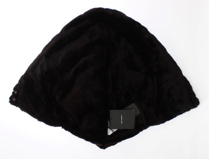 Bufanda exclusiva con capucha de piel de comadreja morada