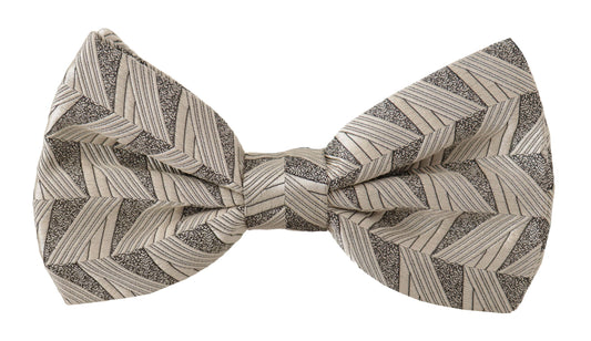 Elegante pajarita de seda gris