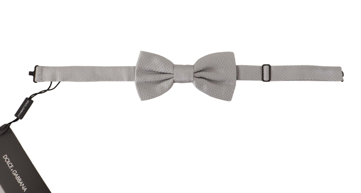 Pajarita de seda gris elegante